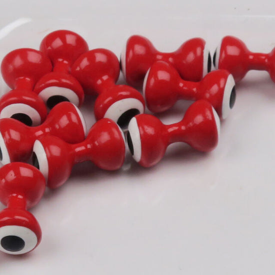 Hareline Double Pupil Lead Eyes, Red w/ White and Black