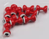 Hareline Double Pupil Lead Eyes, Red w/ White and Black