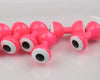 Hareline Double Pupil Lead Eyes, Hot Salmon Pink w/ White and Black