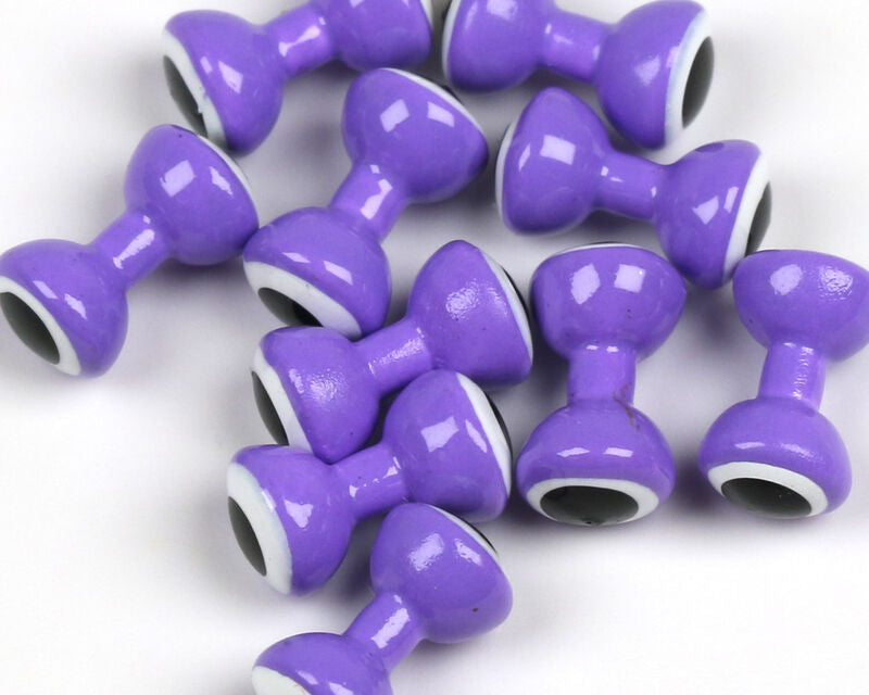 Hareline Double Pupil Lead Eyes, Purple w/ White and Black