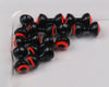 Hareline Double Pupil Lead Eyes, Black w/ Fl. Orange and Black