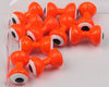 Hareline Double Pupil Lead Eyes, Fl. Orange w/ White and Black
