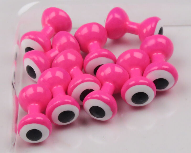 Hareline Double Pupil Lead Eyes, Fl. Pink w/ White and Black