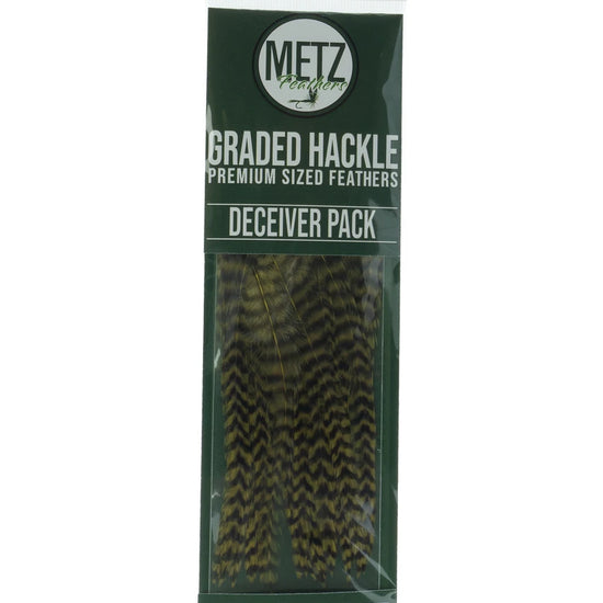 Metz Hackle Deceiver/Streamer Pack Grizzly Olive