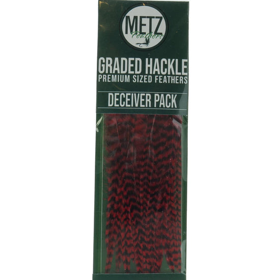 Metz Hackle Deceiver/Streamer Pack Grizzly Red