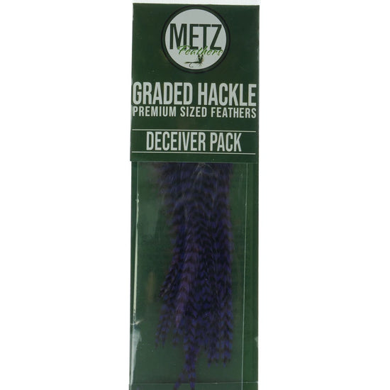 Metz Hackle Deceiver/Streamer Pack Grizzly Purple