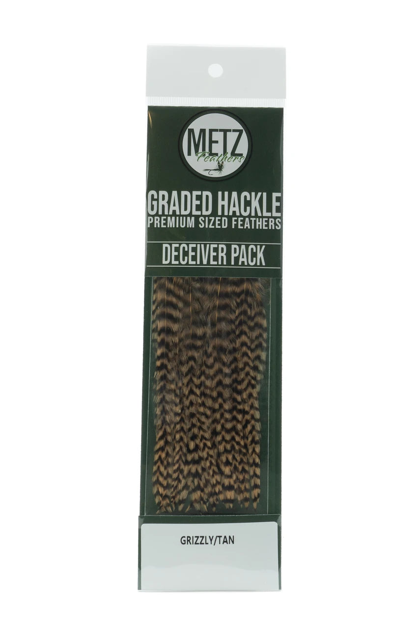 Metz Hackle Deceiver/Streamer Pack Grizzly Tan