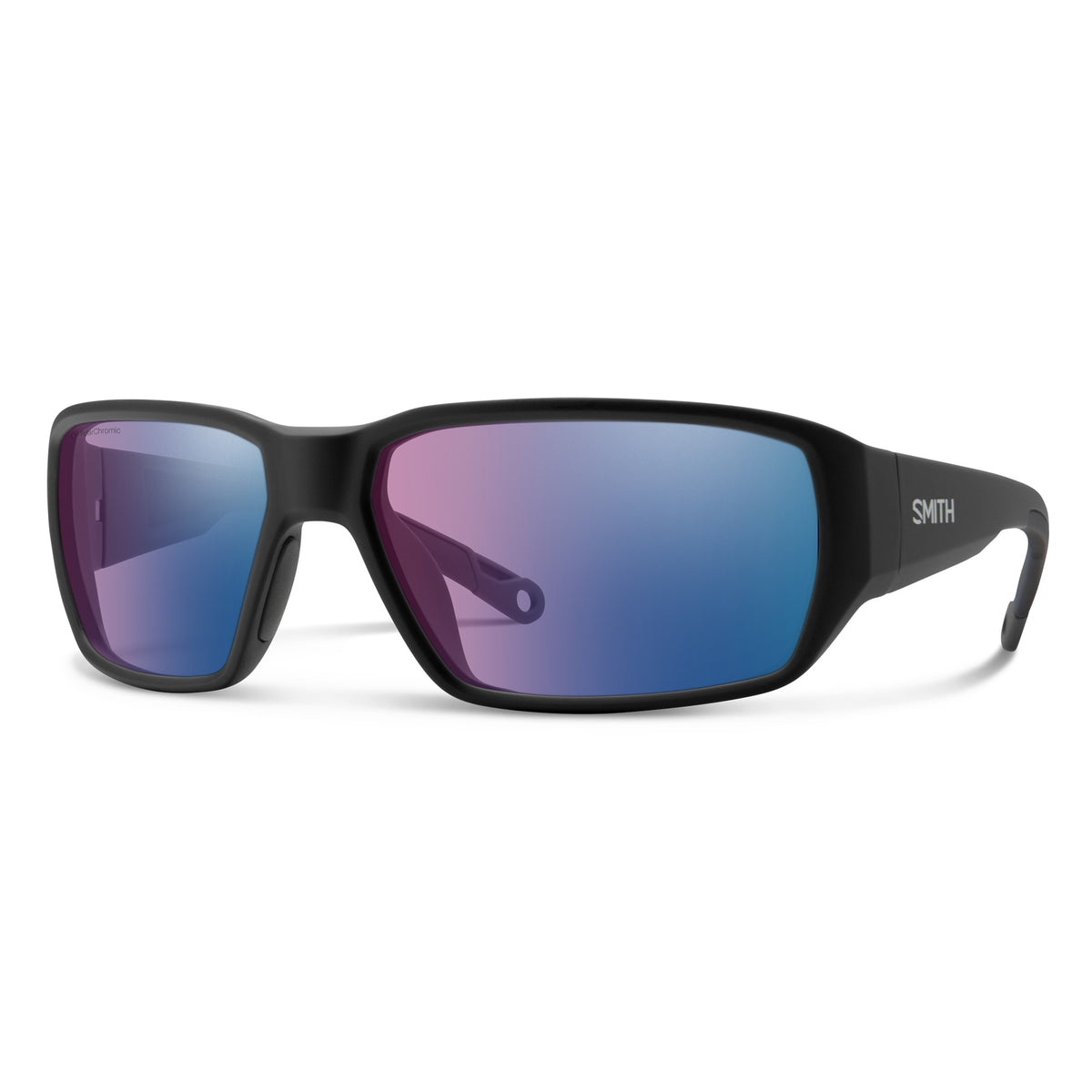 Smith Hookset Sunglasses in Matte Black with ChromaPop Glass Polarchromic Rose Blue Mirror lenses