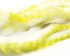 Hareline Barred Polychrome Rabbit Strips White/Yellow Barred Chartreuse