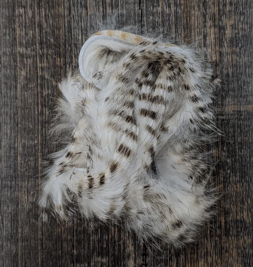 Hareline Black Barred Rabbit Strips White
