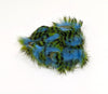 Hareline Tiger Barred Rabbit Strips Black Barred Key Lime Baby Blue
