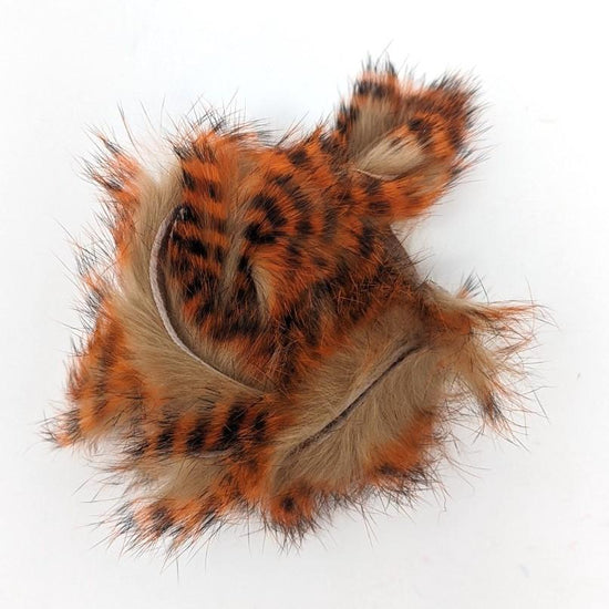 Hareline Tiger Barred Rabbit Strips Black Orange over Tan