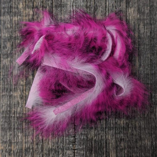 Hareline Tiger Barred Rabbit Strips Hot Pink Black over White