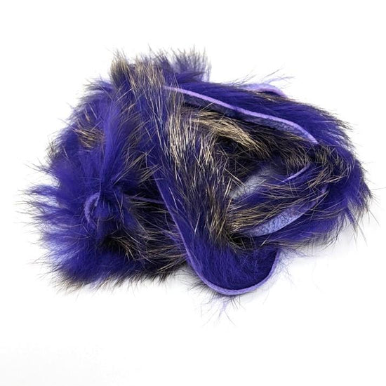 Hareline Shimmer Rabbit Strips Purple w/ Gold Shimmer