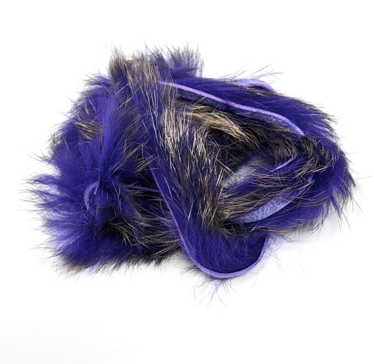 Hareline Shimmer Rabbit Strips Purple w/ Gold Shimmer