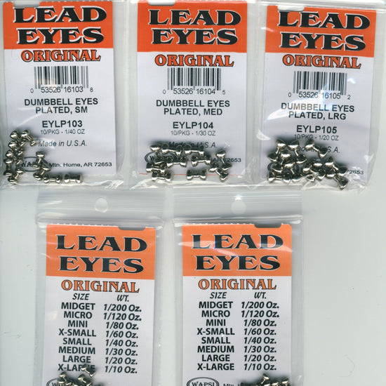 Hareline Nickel Plated Lead Dumbbell Eyes