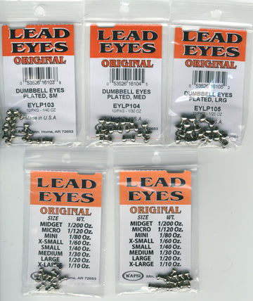 Hareline Nickel Plated Lead Dumbbell Eyes